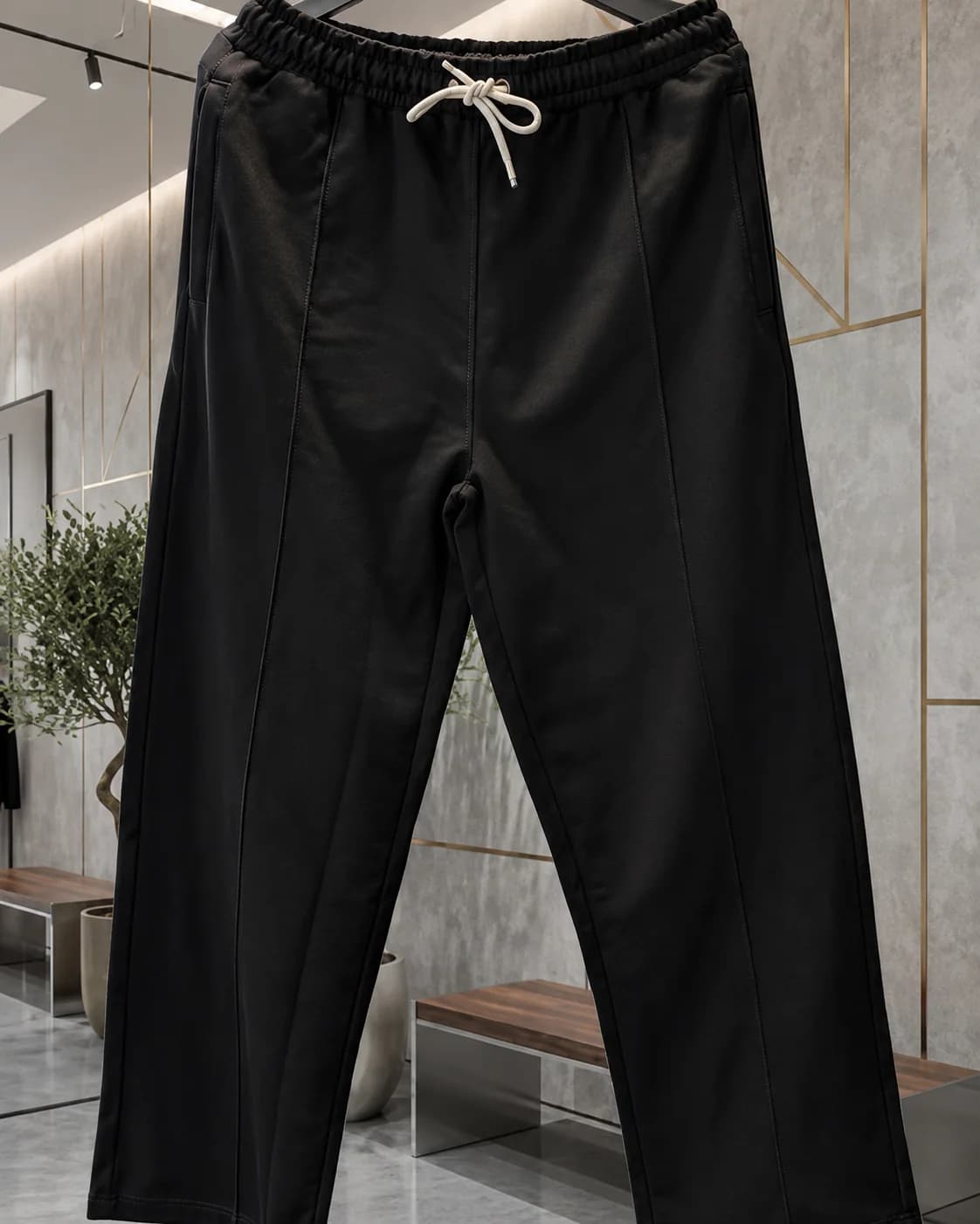 Baggie Trouser Cotton Tore – Jet Black