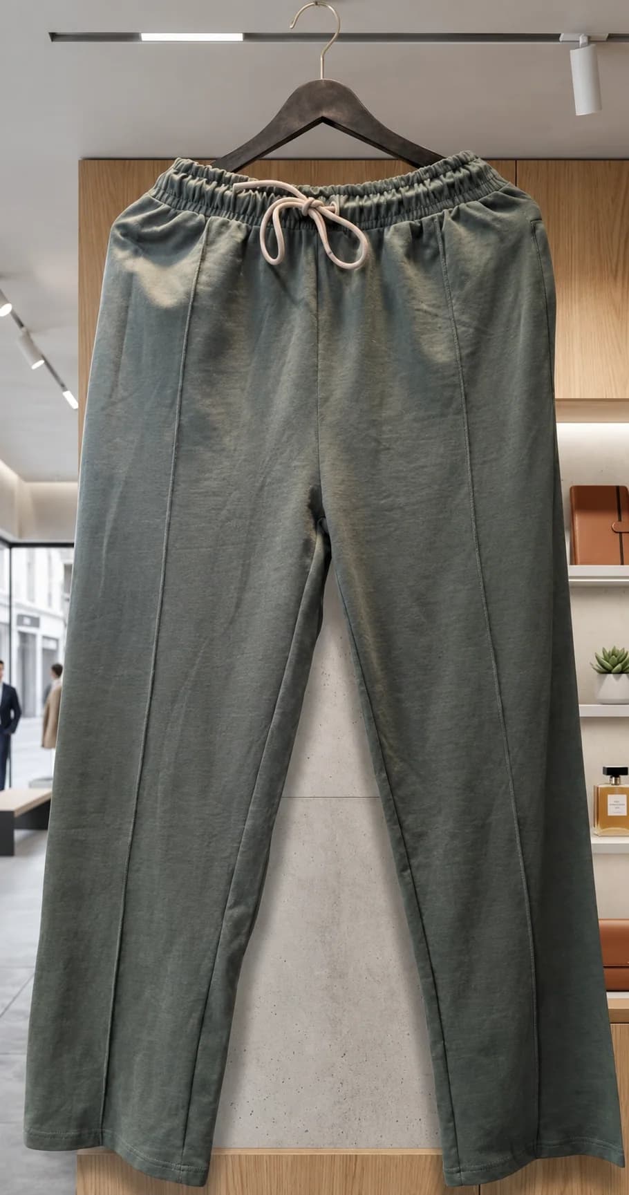 Baggie Trouser Cotton Tore – Sage Grey