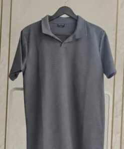 Breathable Polo T-Shirt – Cool Grey