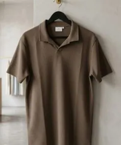 Breathable Polo T-Shirt – Mocha Brown